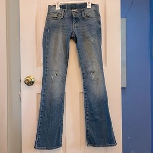 Lucky Brand | Vintage embroidered low-rise bell bottom jeans